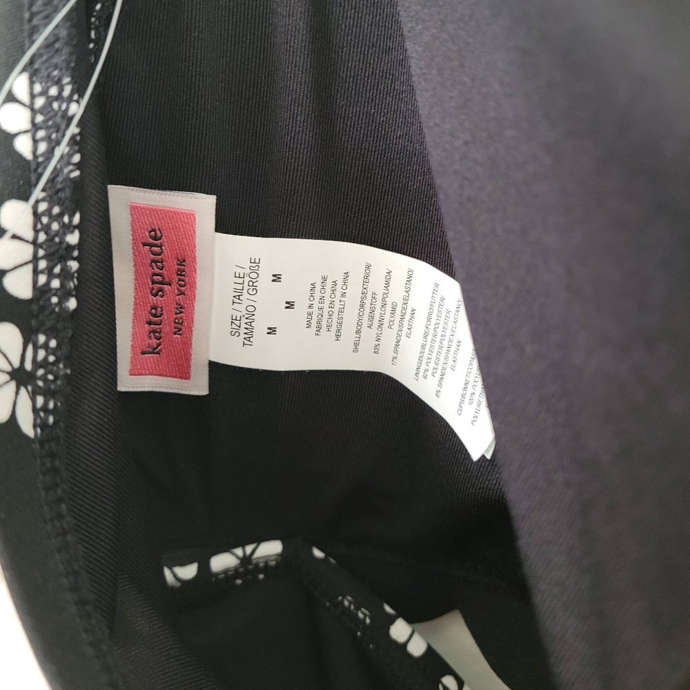 NWT Kate Spade Black White Floral Swimsuit - Picture 4 of 5